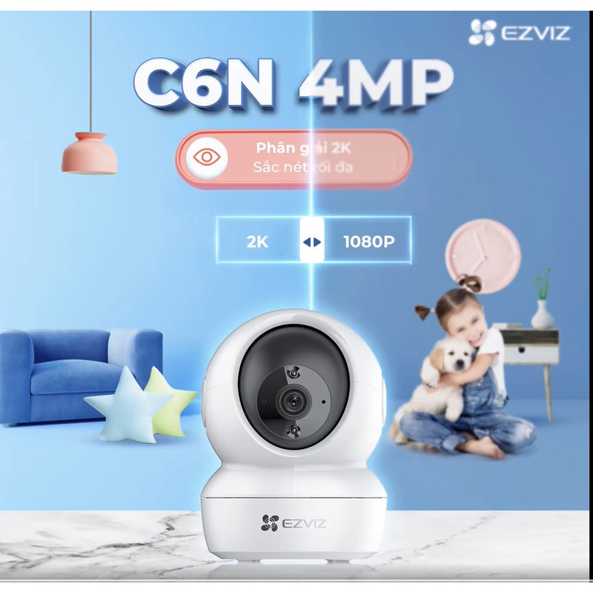 Camera WI-FI Trong nhà EZVIZ C6N 4MP, Smart IR Quan Sát Ban Đêm 10m, Đàm Thoại 2 Chiều, Theo Chuyển Động Thông Minh