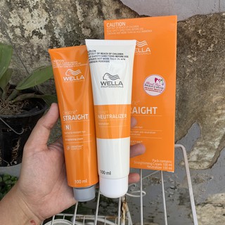 Bộ duỗi tóc Wella Creatine Straight 100ml x2 ( mới)
