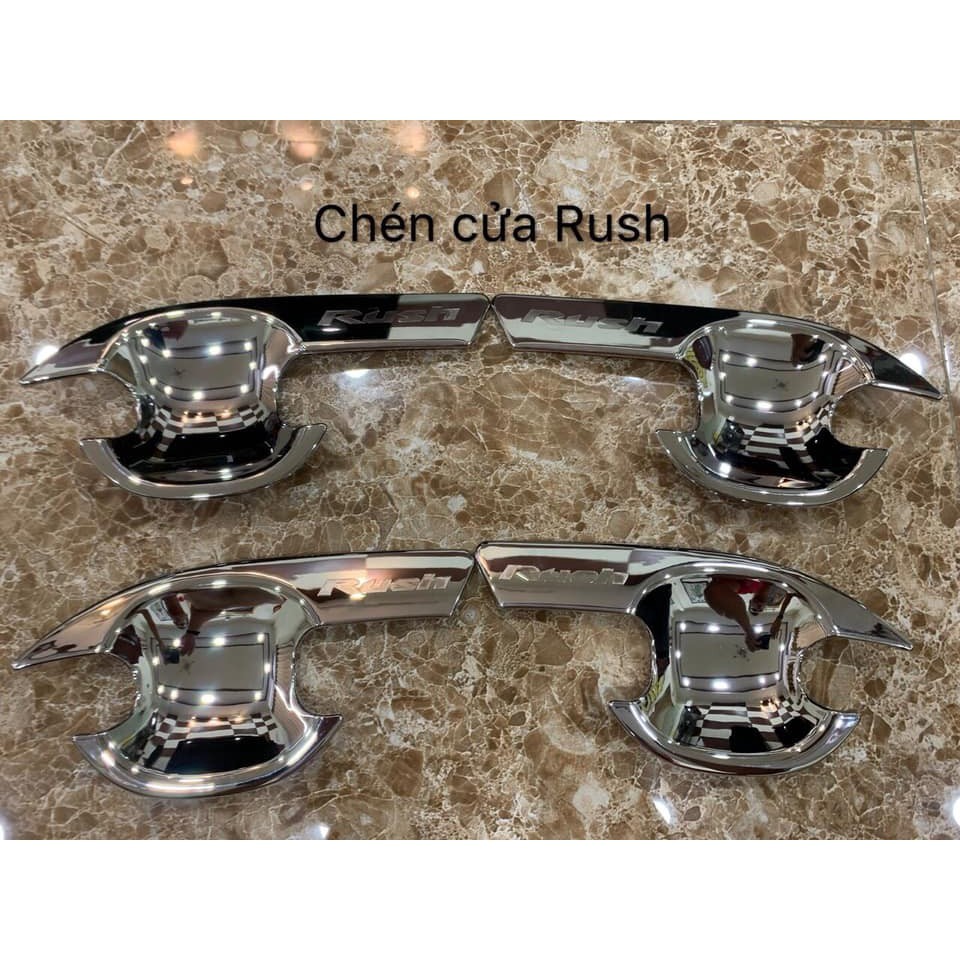 Ốp Tay Cửa Và Hõm Cửa Xe Toyota Rush 2018 2019 2020 2021 Mạ Crom Cao Cấp Chống xước tay cửa làm đẹp cho xe