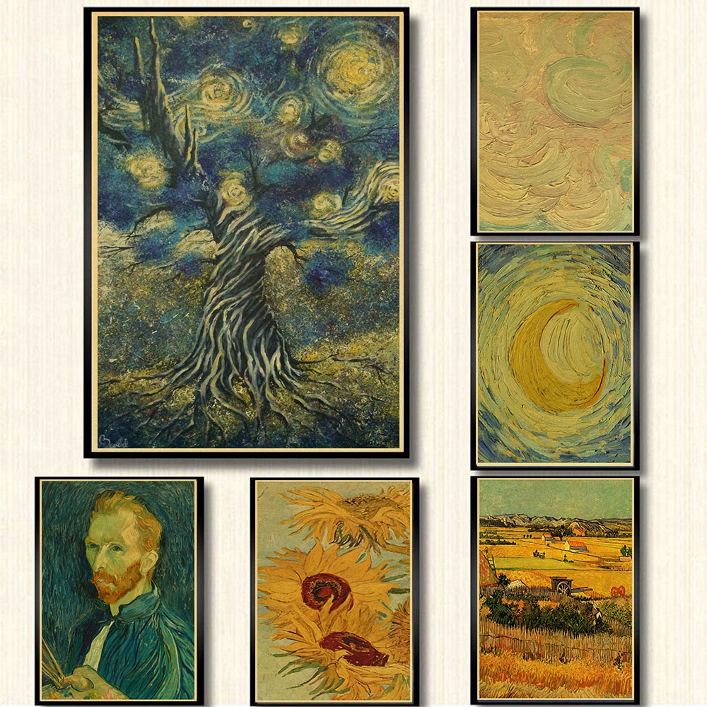 Áp Phích Hình Tranh Sơn Dầu Van Gogh Treo Tường Trang Trí