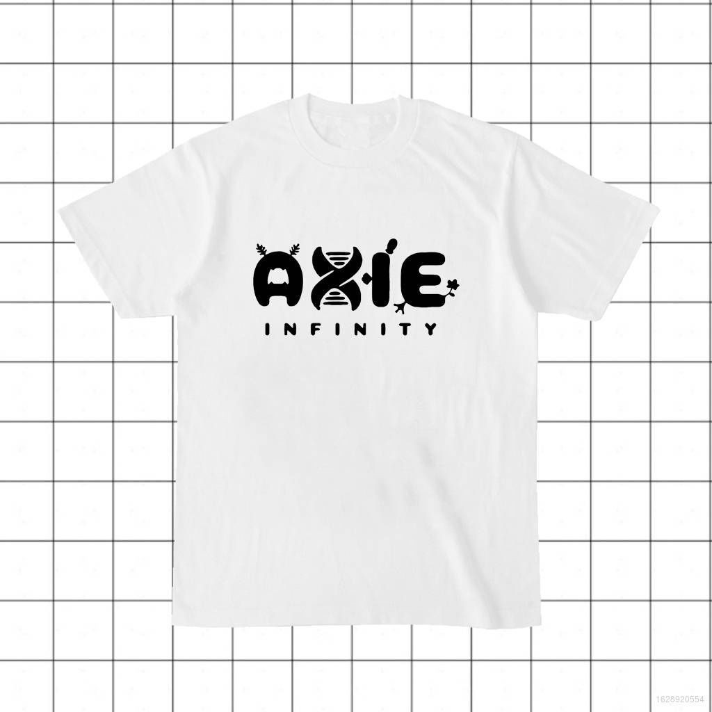 Áo nam Nữ Màu Trắng Đen In Chữ Axie Infinity Size S-4Xl