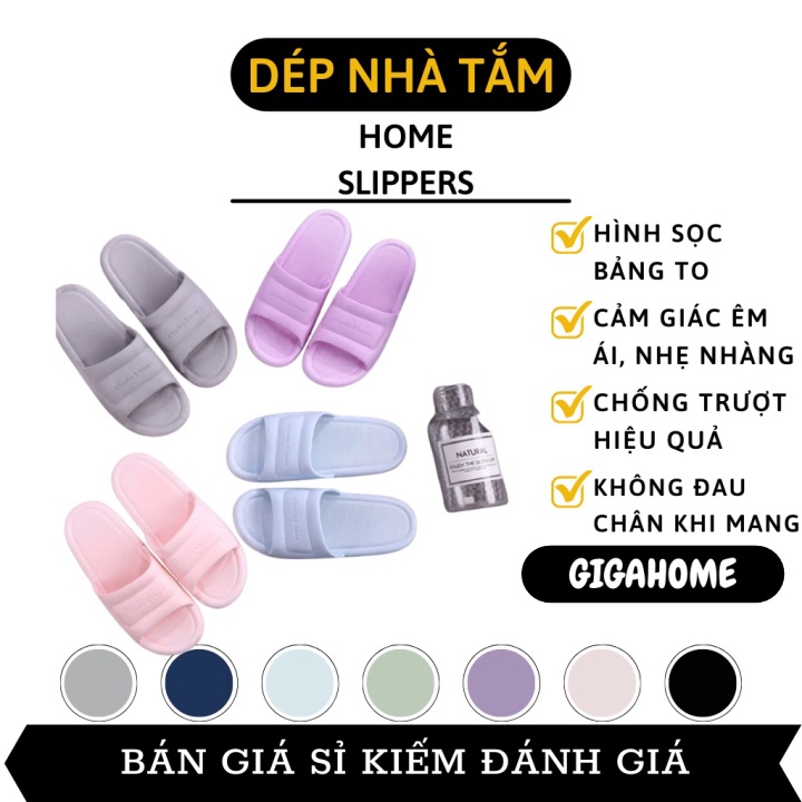 Dép Đi Trong Nhà GIGAHOME Dép Nam Nữ Mang Nhà Tắm, Văn Phòng, Studio Sọc Bản To 7272