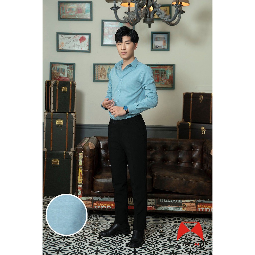 Áo Sơ Mi Nam Dài Tay Kosman Dáng Slimfit Vải Sợi Tre (vải bamboo), Có chun, Mềm Thoáng Mát, Không Nhăn Nhàu - SD1109 | BigBuy360 - bigbuy360.vn