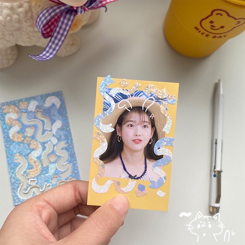 Sticker Ruy Băng Hologram Trang Trí Nhãn Dán Giá Rẻ