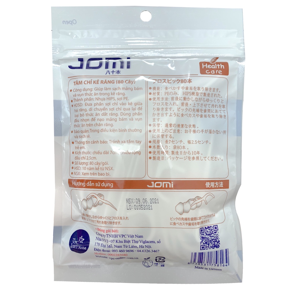Tăm Chỉ Nha Khoa Jomi Chăm Sóc Răng Miệng