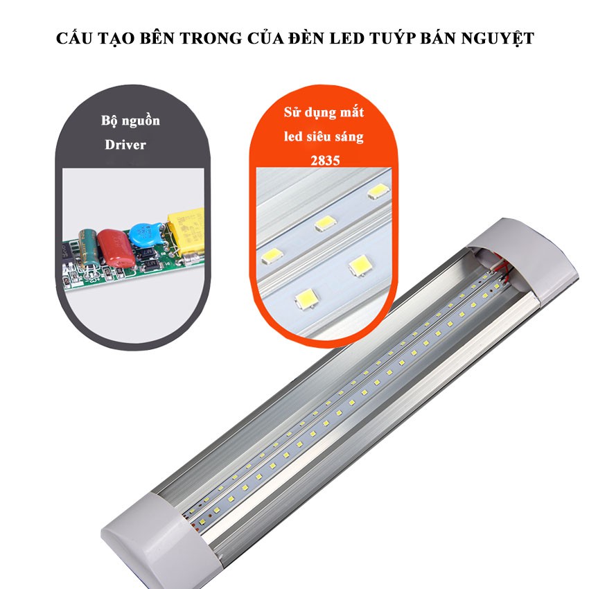 Đèn led Tuýp bán nguyệt 22w -0.6 mét