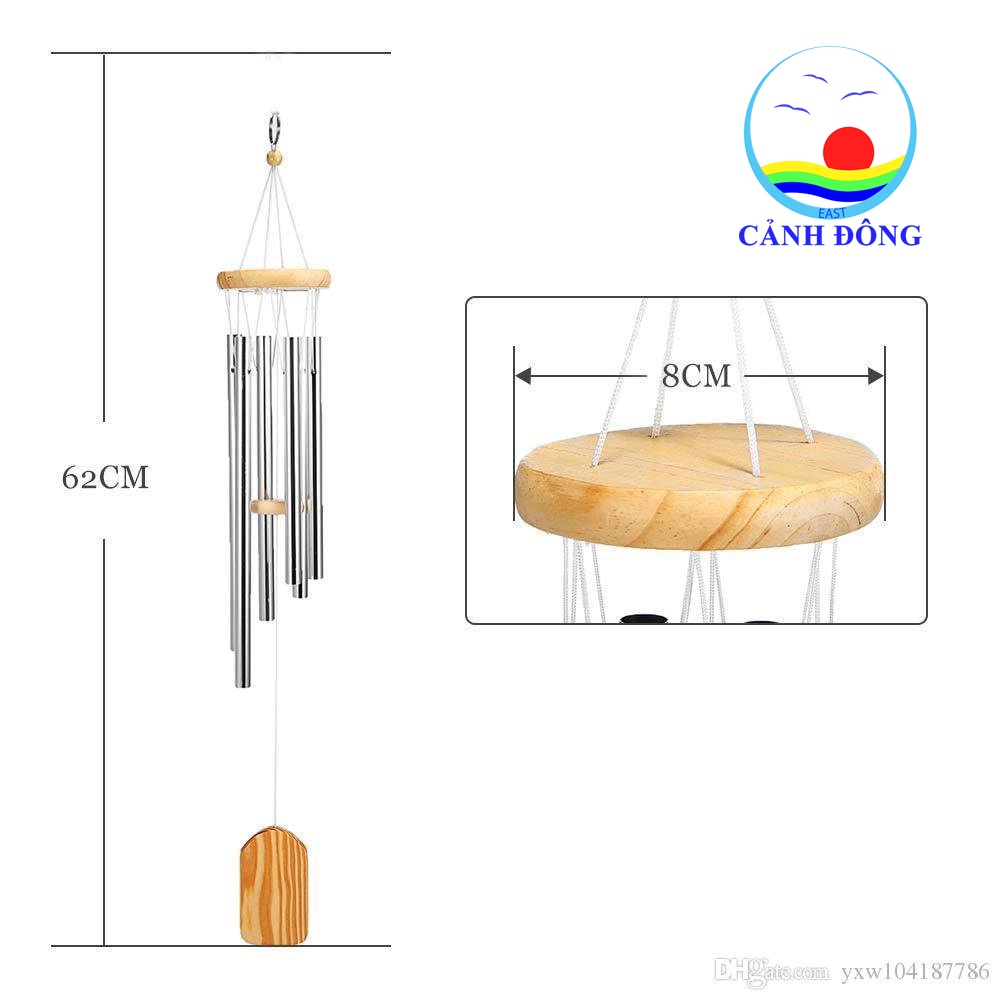 Chuông gió 6 thanh kim loại phong thủy tài lộc