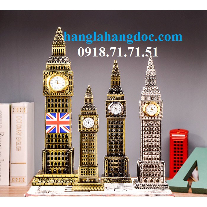 Mô hình tháp Big Ben cao 30cm bằng kim loại, trang trí độc đáo &amp; sang trọng