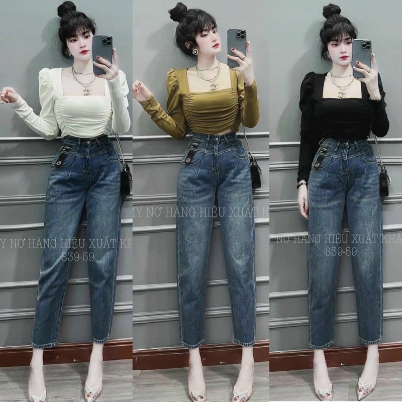 Áo thun dài tay bo nhúm hàng qc cao cấp