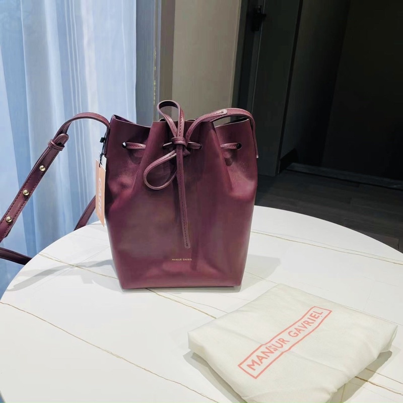 TNS - Túi bucket Mansur Gavriel mini bucket bag-tím nho