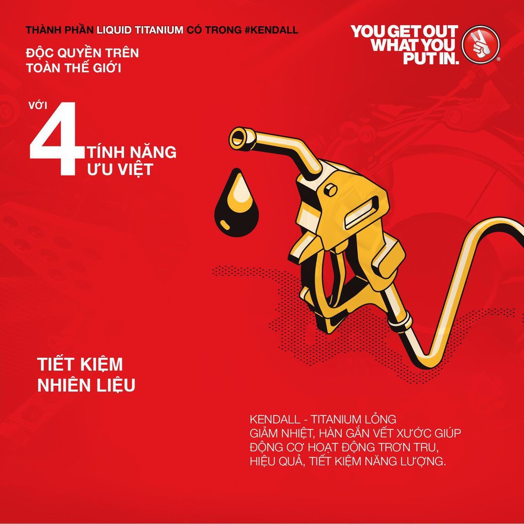 Nhớt tổng hợp Kendall Liquid Titanium 10w40 dành cho xe tay ga,Nhập Mỹ