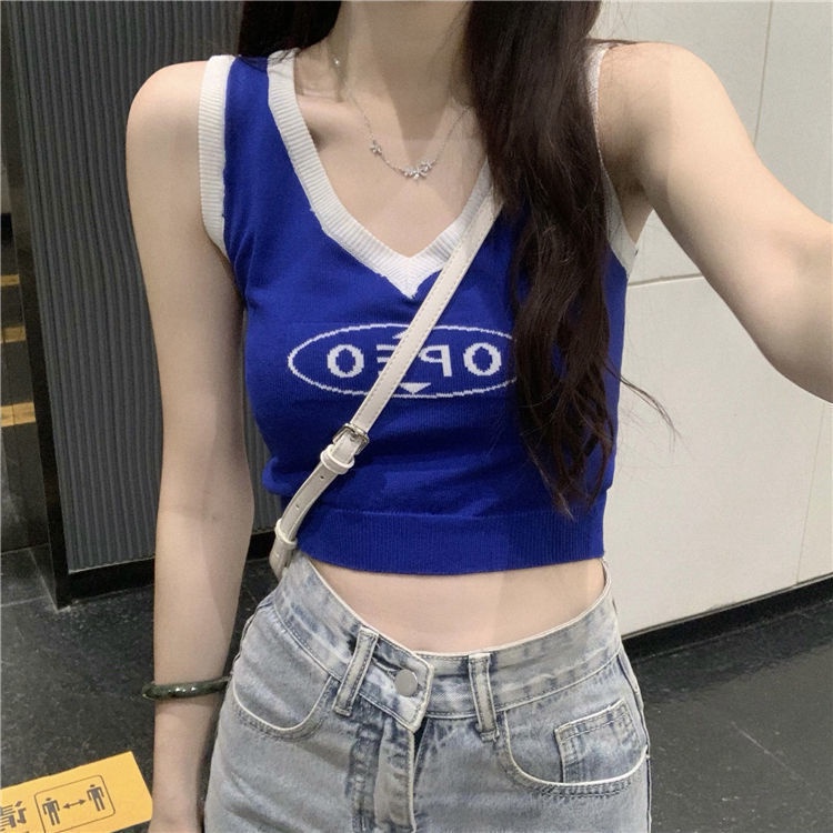 COZOK Áo Hai Dây Dáng Ngắn Phong Cách Cổ Điển Thời Trang Mùa Hè Cho Nữ