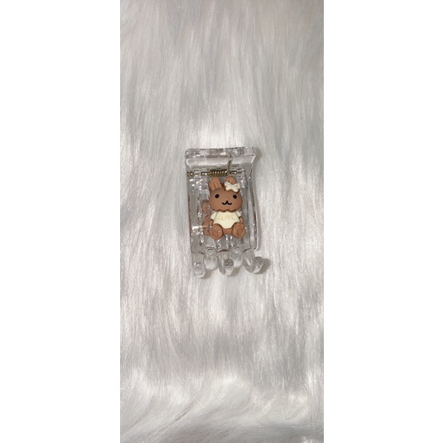 Kẹp tóc càng cua 3r, 5r đính gấu nâu xinh xắn