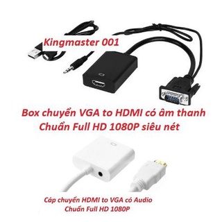 Hình ảnh Đầu chuyển cao cấp full HD vga to hdmi Kingmaster V001 | VGA sang HDMI | Dây HDMI to VGA I có âm thanh
