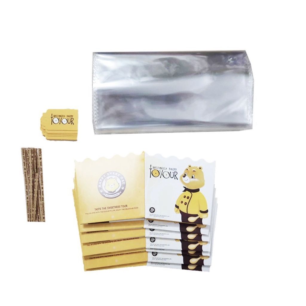 10 chiếc Túi đựng bánh cookies hình gấu