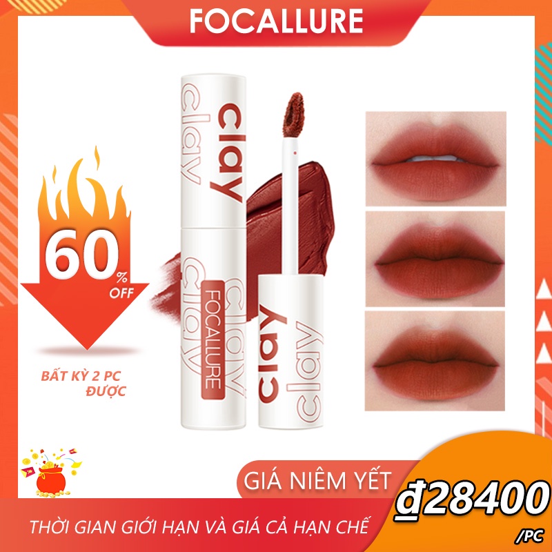 [ MUA 2 & GIẢM 60% ] Focallure Velvet-Mist Matte Lip Clay  Creamy Lip Cream Mousse Lipstick Liptint