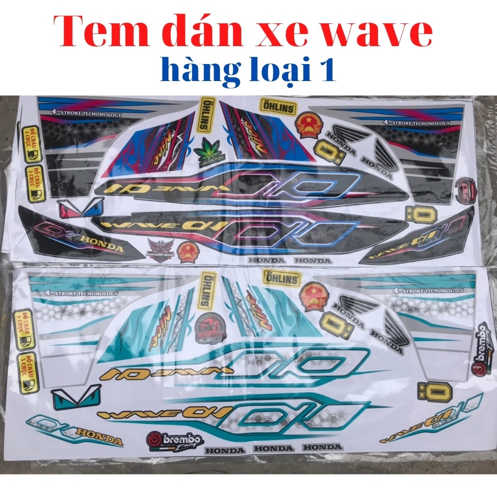 Tem dán xe wave alpha 110cc mẫu mới 2021 được các bạn dán nhiều nhất , chống nước, chống phai màu