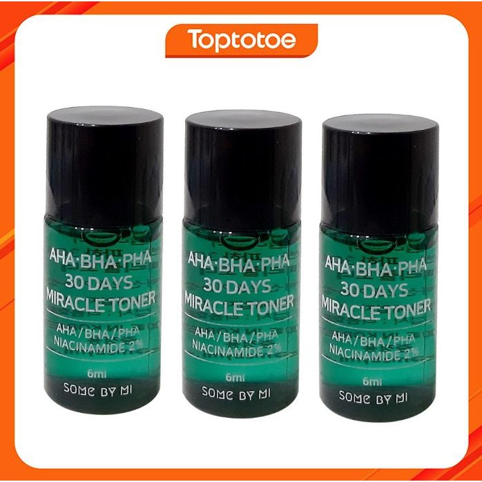 Combo 3 Nước Hoa Hồng Giảm Mụn Some By Mi AHA BHA PHA 30 Days Miracle Mini 6ml x 3