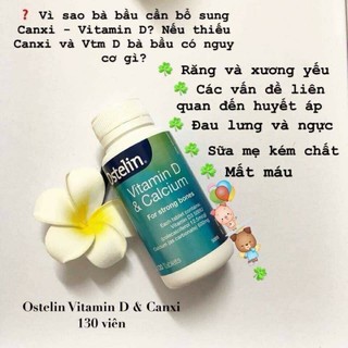 (chính hãng) Canxi D3 Ostelin Úc 130 viên