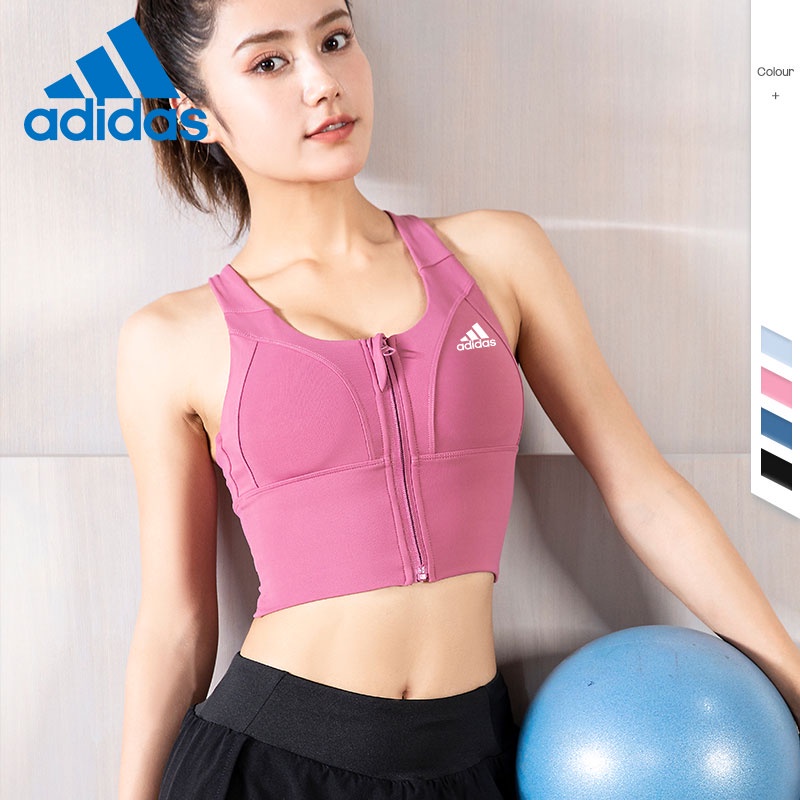Adidas Áo Lót Thể Thao Không Đường May Chống Sốc Phối Khóa Kéo Phía Trước Tiện Dụng
