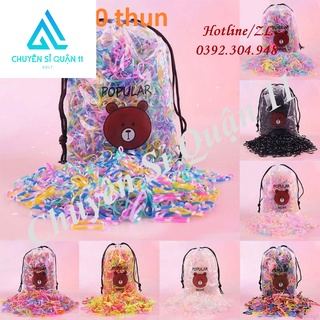 Set 4000 dây chun cột tóc cho bé , thun cột tóc nhiều màu + túi dây rút, phụ kiện tóc GD575-Thun4K