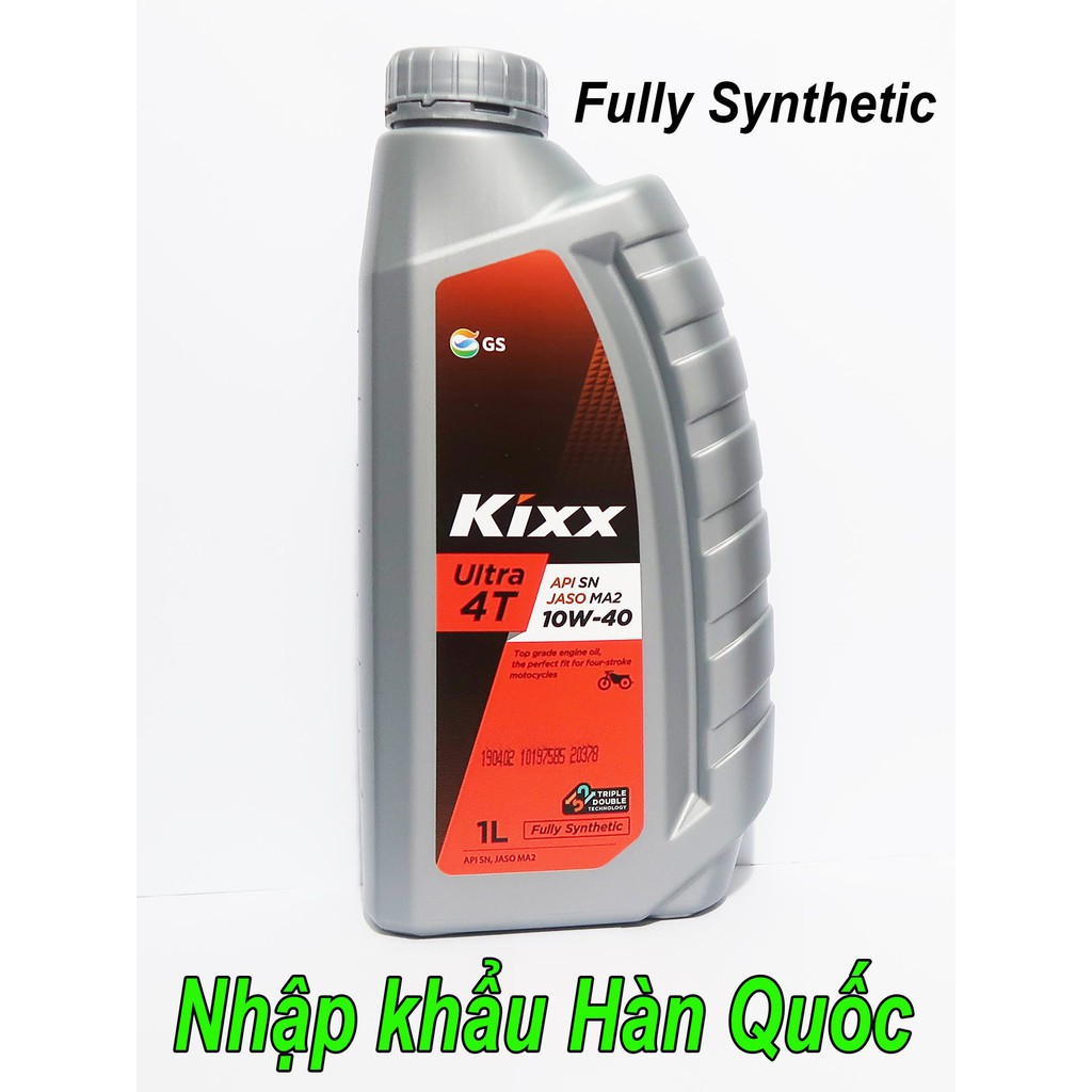 Nhớt Kixx Ultra 10W40 Tổng Hợp Nhập Khẩu Hàn Quốc Cho Xe Côn Tay Cao Cấp - CHÍNH HÃNG