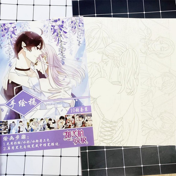 Tranh tô màu Violet Evergarden tập bản thảo phác họa anime manga