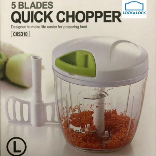 ✤☊▧Cối xay nhuyễn thực phẩm Lock & quay tay Quick Chopper CKS310 - dụng cụ nghiền nhỏ tỏi ớt tặng que đánh bột