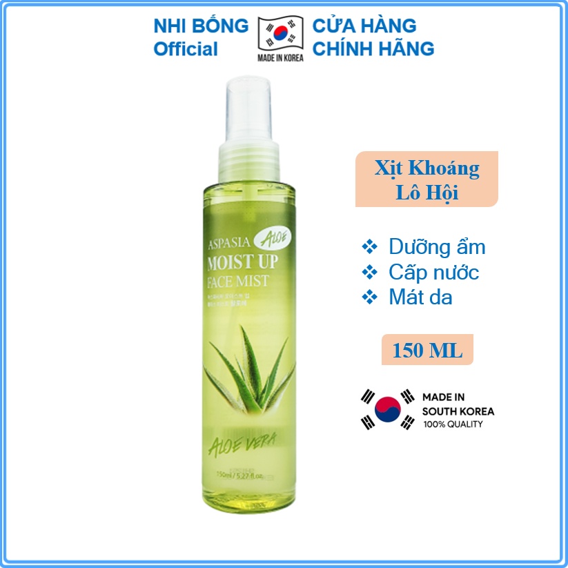 Nước xịt khoáng Aspasia Moist Up Face Mist Hàn Quốc se khít lỗ chân lông kiểm soát bã nhờn 150ml