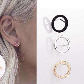 Bông Tai Tròn Nhỏ Bằng Kim Loại Cho Nam Nữ