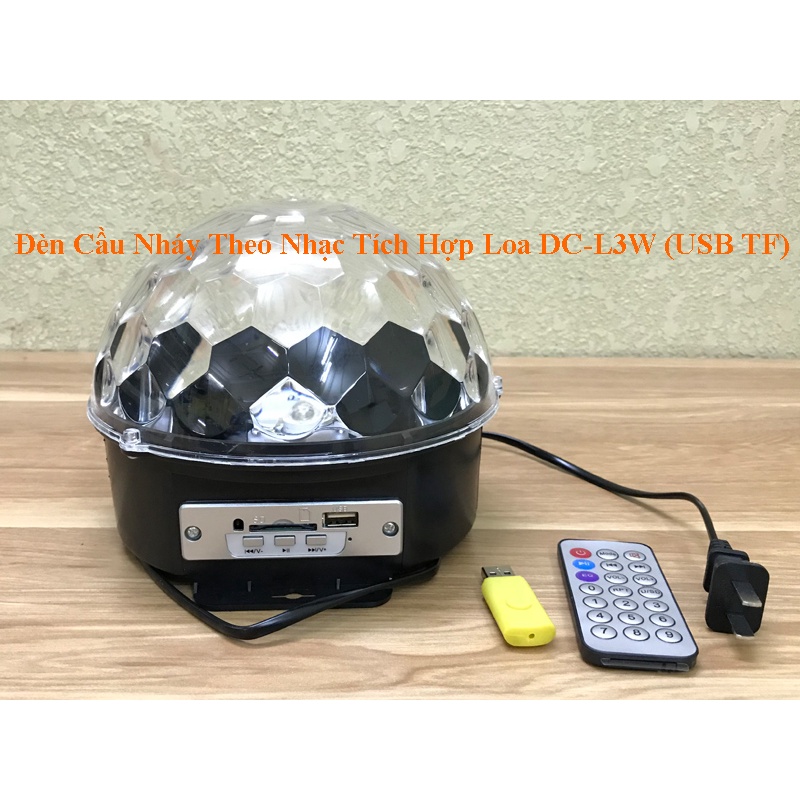 Đèn Cầu Nháy Theo Nhạc Tích Hợp Loa DC-L3W (USB TF)