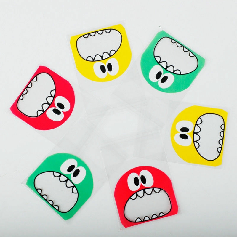 Set 100 túi đựng bánh kẹo hình quái vật dễ thương