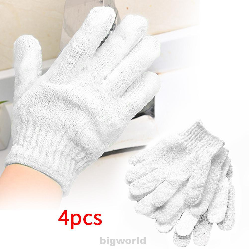 4pcs Cleaner Exfoliating Massage Scrub White Candy Color Cleansing Face/legs/body Shower Gloves