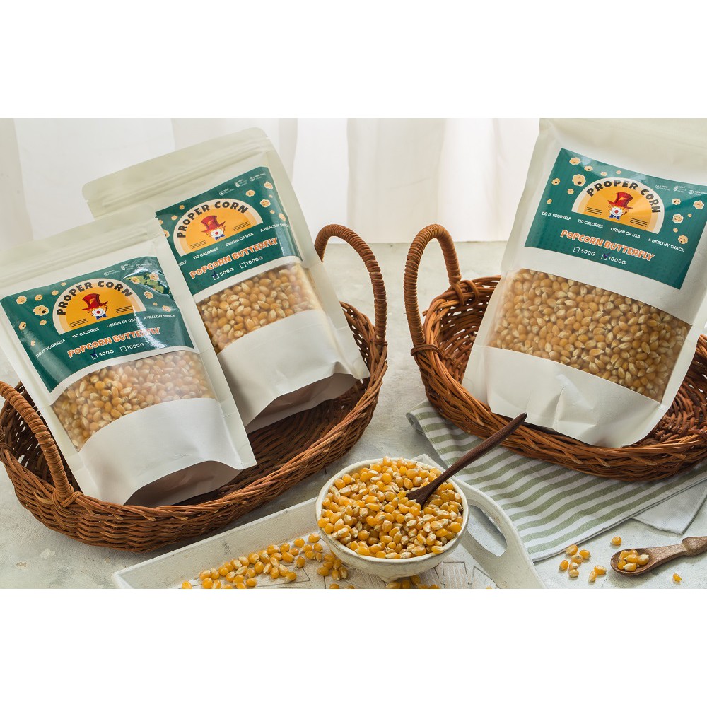 1Kg Ngô Mỹ, 500Gr Bơ & 150Gr Bột Phomai làm bắp rang bơ tại nhà