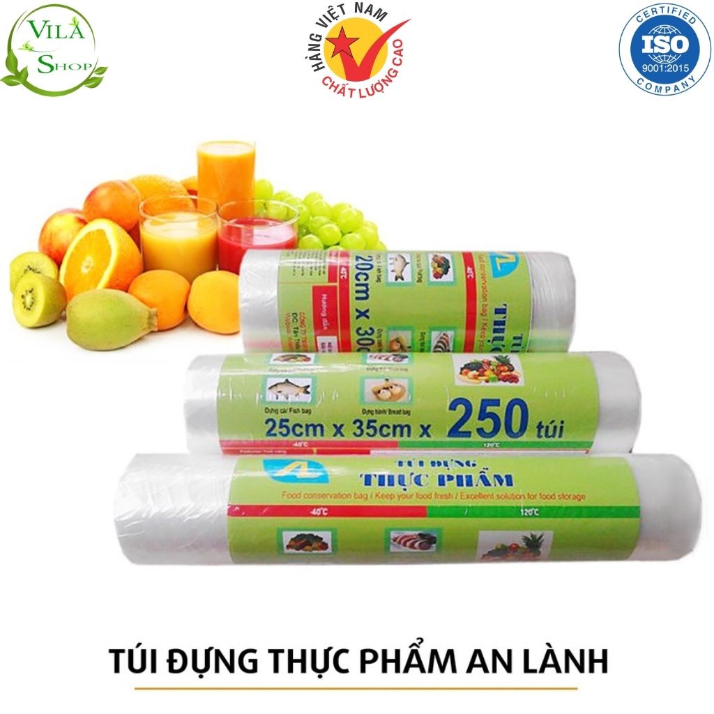 Cuộn Túi Đựng Thực Phẩm, Túi Thực Phẩm Tự Hủy AN LÀNH - Màng PE Bọc Thực Phẩm An Toàn, Thân Thiện Với Môi Trường