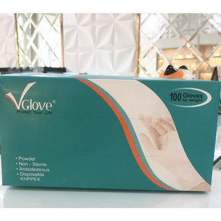 Găng tay cao su y tế có bột/ không bột size s/m/l vglove hộp 100 chiếc bao tay