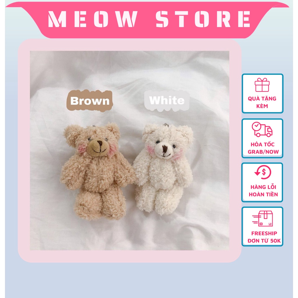 Móc khóa gấu bông treo balo thời trang xinh xắn MEOW STORE MK01