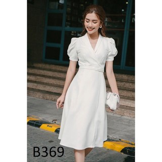 [MÃ SST12381 GIẢM 20K ĐƠN 0Đ] Đầm Xòe Đắp Chéo Duyên Dáng