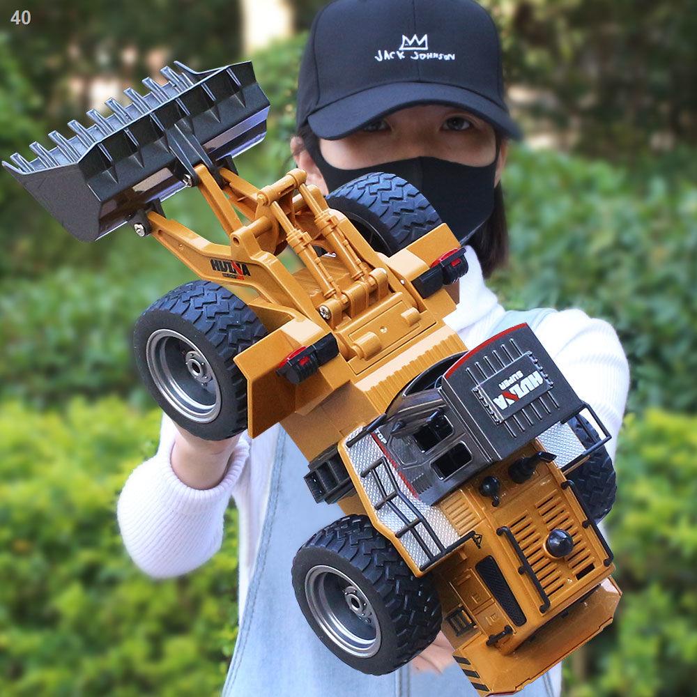 Đồ chơi trẻ em cậu bé điều khiển từ xa máy ủi điện xúc hợp kim xe nâng mô hình ô tô có thể sạc lại kỹ thuật