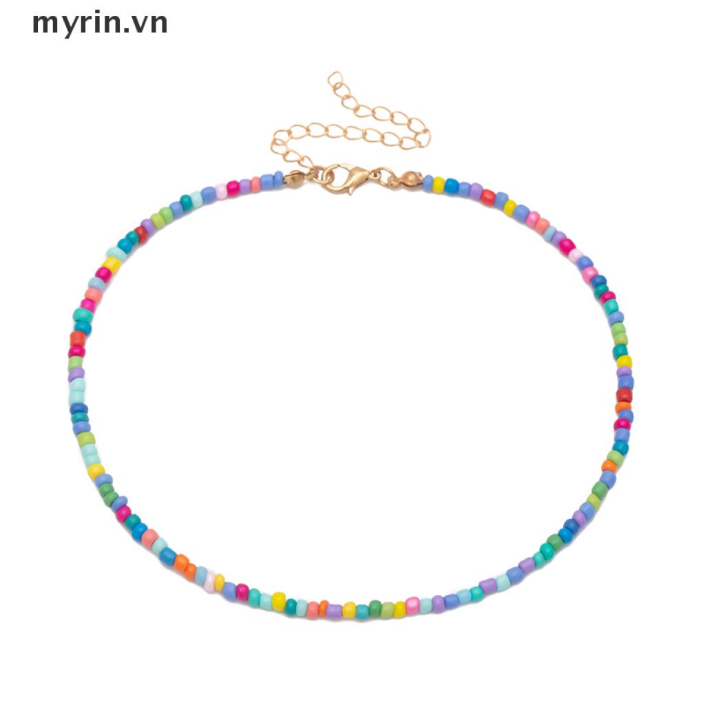 Vòng Cổ Choker Đính Hạt Nhiều Màu Phong Cách Bohemian Thời Trang Cho Nữ