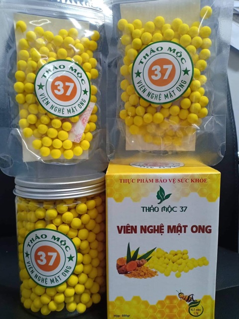 Mua hũ nghệ to 500g viên nghệ mật ong Thảo Mộc 37 tặng 2 túi zip trị giá 180k của công ty thảo mộc 37