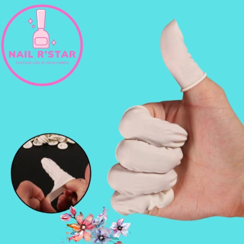 Set 200 bao ngón tay cao su làm nail và phun xăm thẩm mỹ chuyên dụng NAIL R’STAR