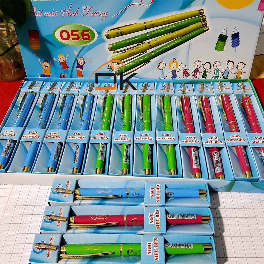 Bút máy/Bút mài Ánh Dương AD056 - DKVPP.Store Bút mực ngòi mài 2 mầu viết chữ đẹp nét thanh nét đậm