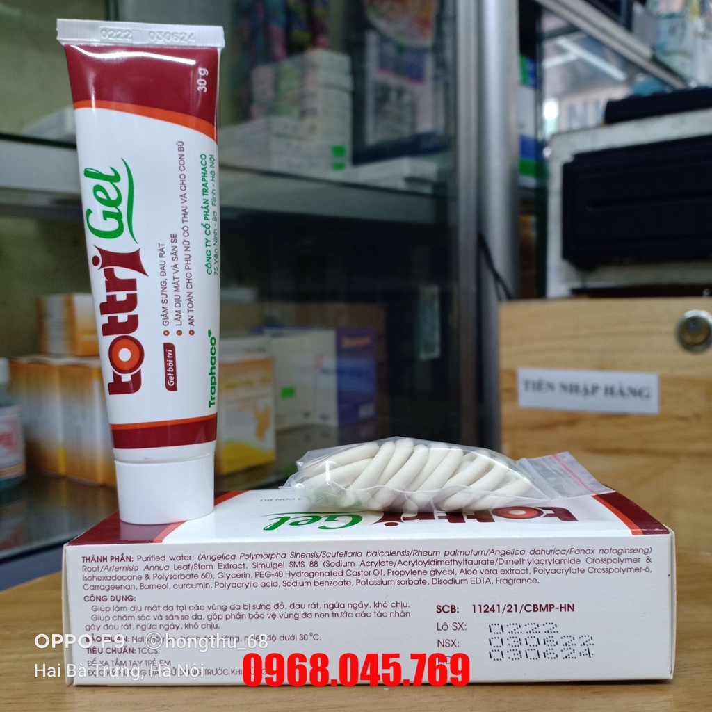 Gel tottri bôi trĩ tuýp 30g