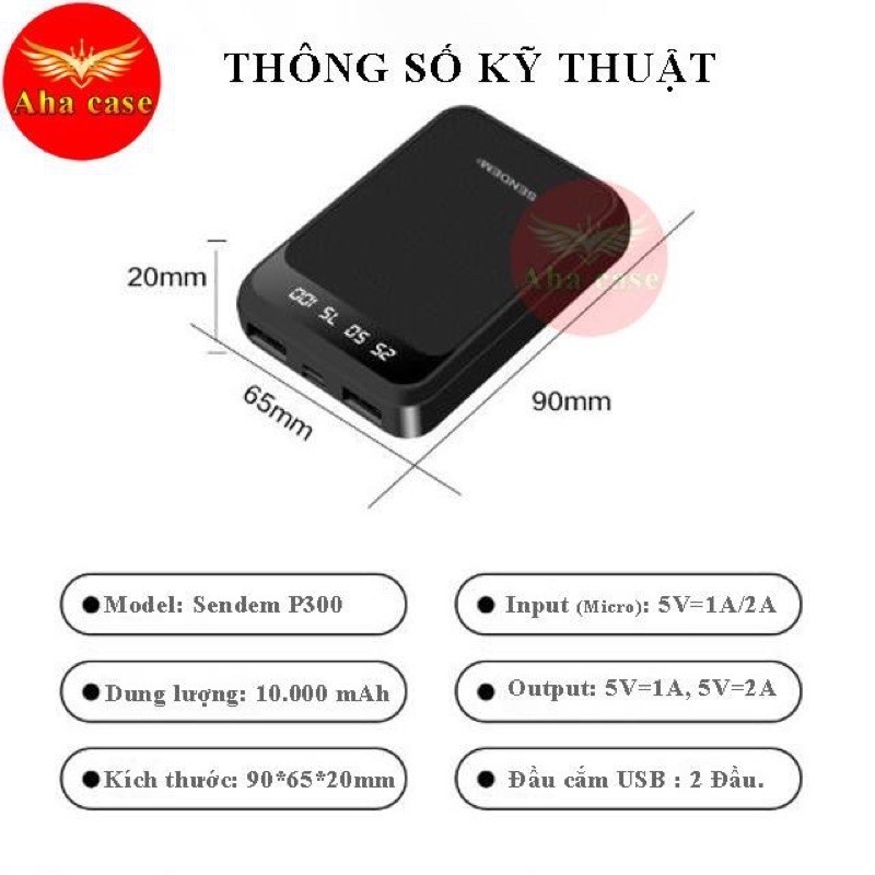 {mẫu HOT} Cục sạc dự phòng siêu mini gọn nhẹ bền dung lượng 10000 mAh