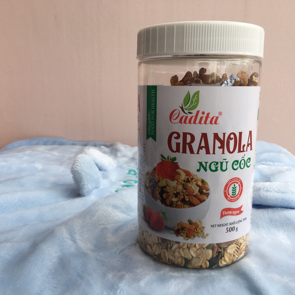 GRANOLA NGŨ CỐC TRỘN HŨ NHỰA 500GR