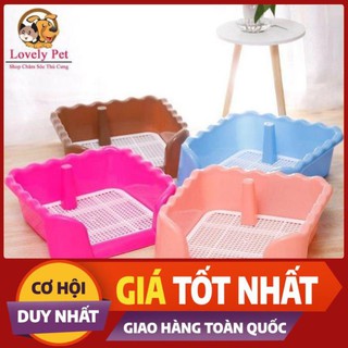 Hn1210 chậu vệ sinh cho thú cưng chó mèo có tường chắn