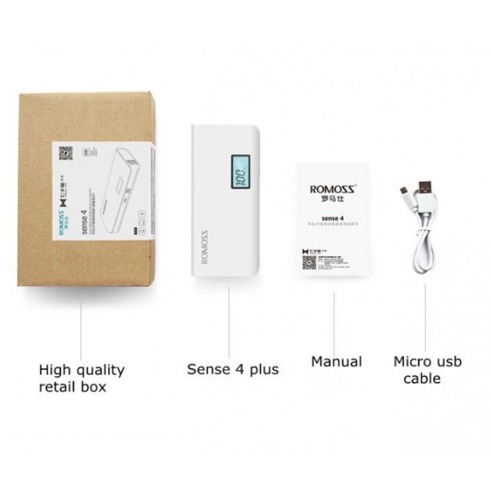 Pin Sạc dự phòng Romoss Sense 4 Plus 10.400 mAh