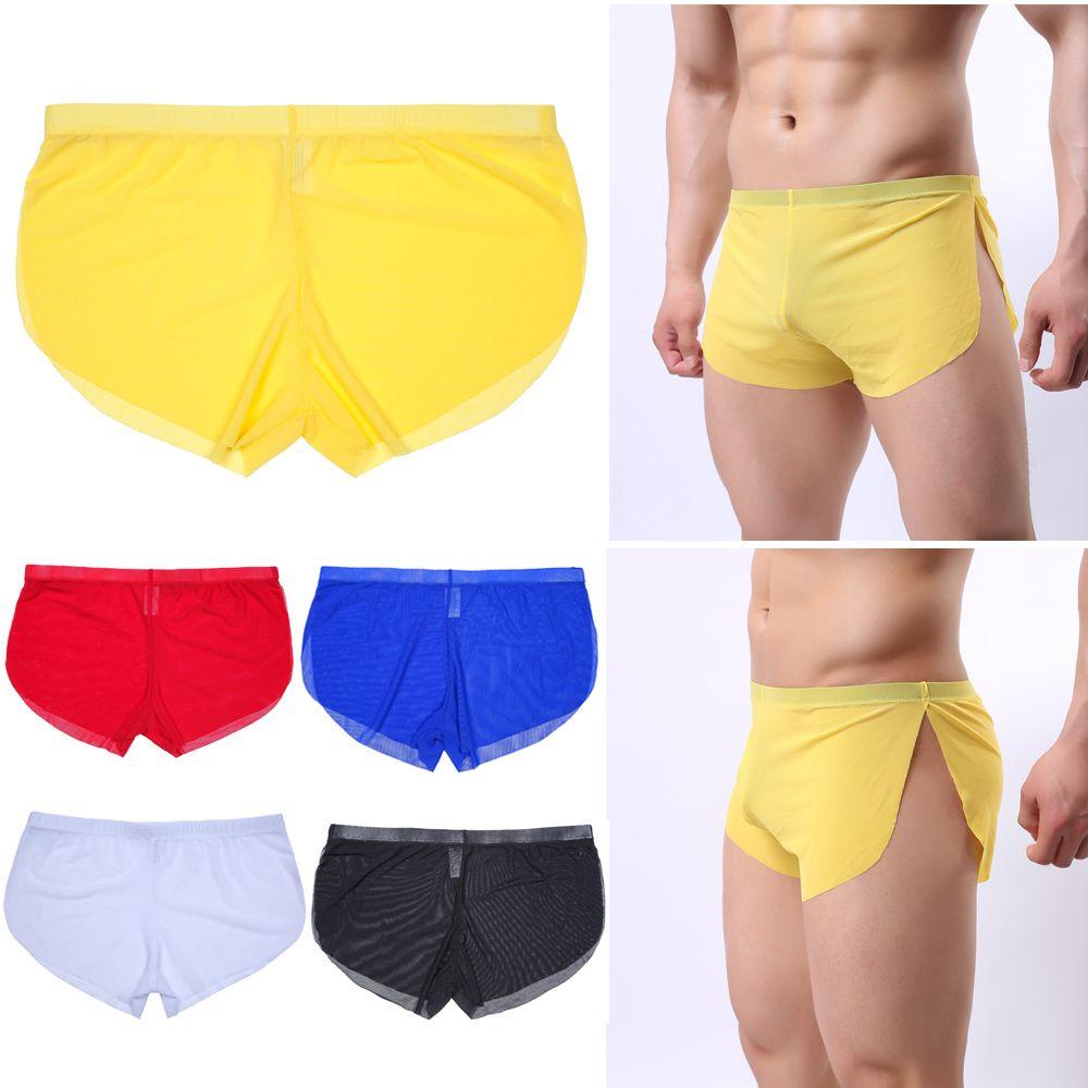 JUNE Quần Lót Boxer Vải Lụa Lưng Thấp Size M-XXL Cho Nam