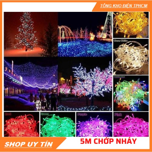 ✨Combo 5 ✨Dây Đèn Nháy Trang Trí Noel Trang Trí Tết 5m Nhiều Chế Độ Nháy
